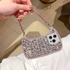Three-dimensional Glass Rhinestone Small Handbag iPhone Cover