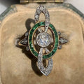 Vintage Alloy Inlaid Zircon Ring For Women - Viexta