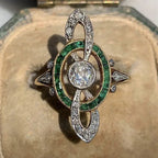 Vintage Alloy Inlaid Zircon Ring For Women - Viexta