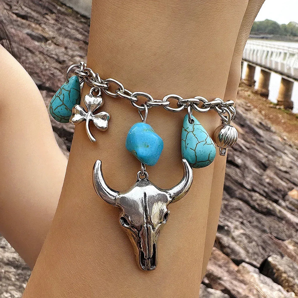 Turquoise Leaf 4Piece Bracelet Set - Viexta