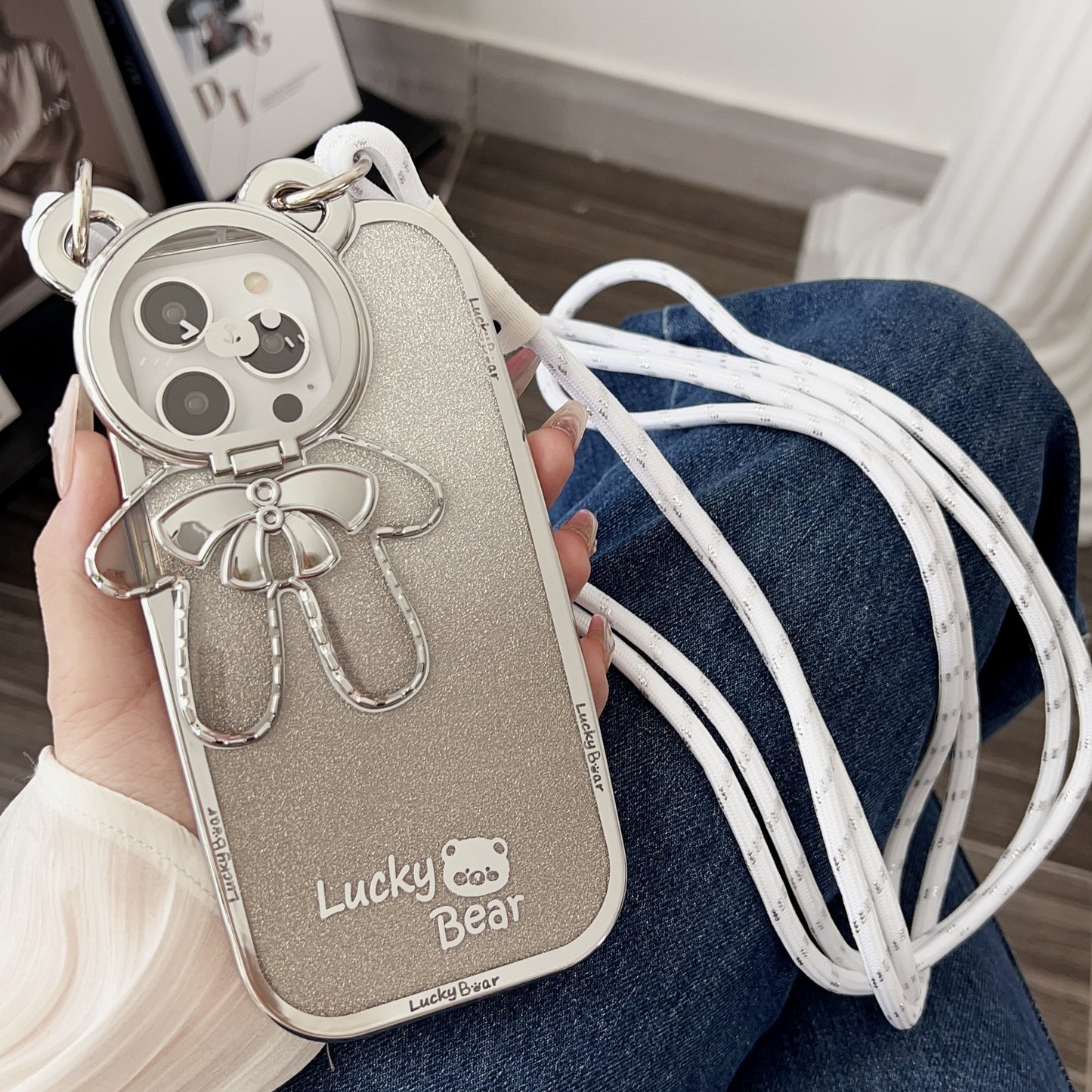 Glitter Lucky Bear iPhone Case