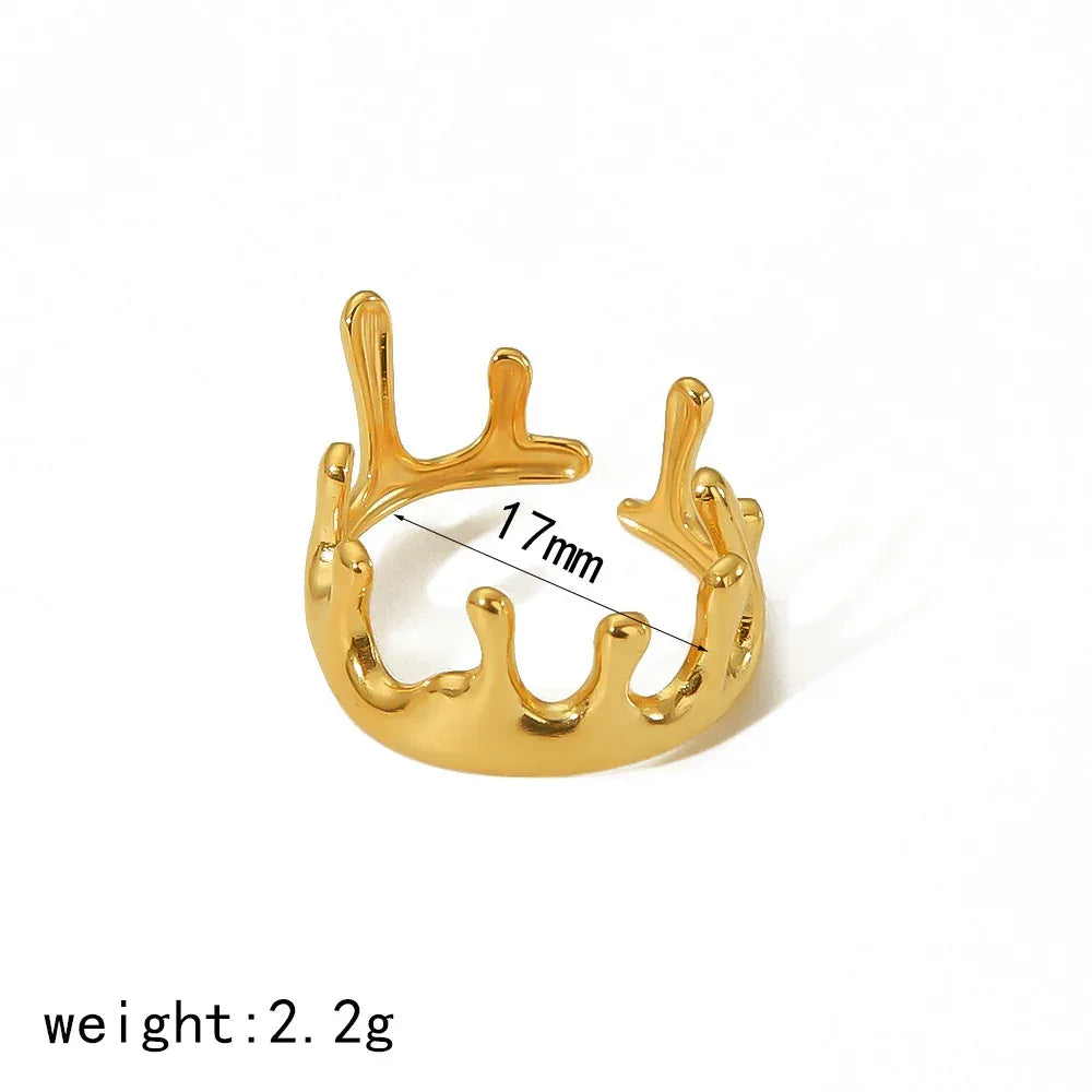 Lava Crown Titanium Steel Ring - Viexta
