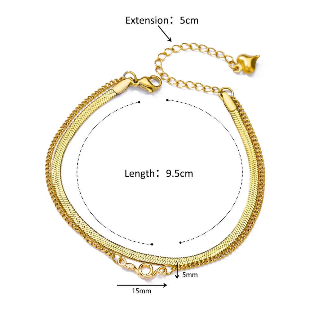 Figaro Blade 18K Stainless Steel Anklet - Viexta