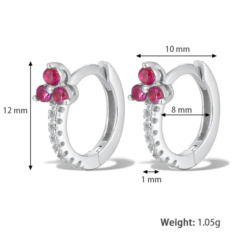 Color Zircon Flower Earrings - Viexta