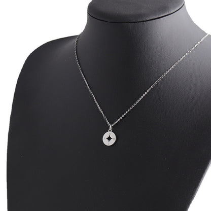 Stainless Steel Round Mirror Necklace