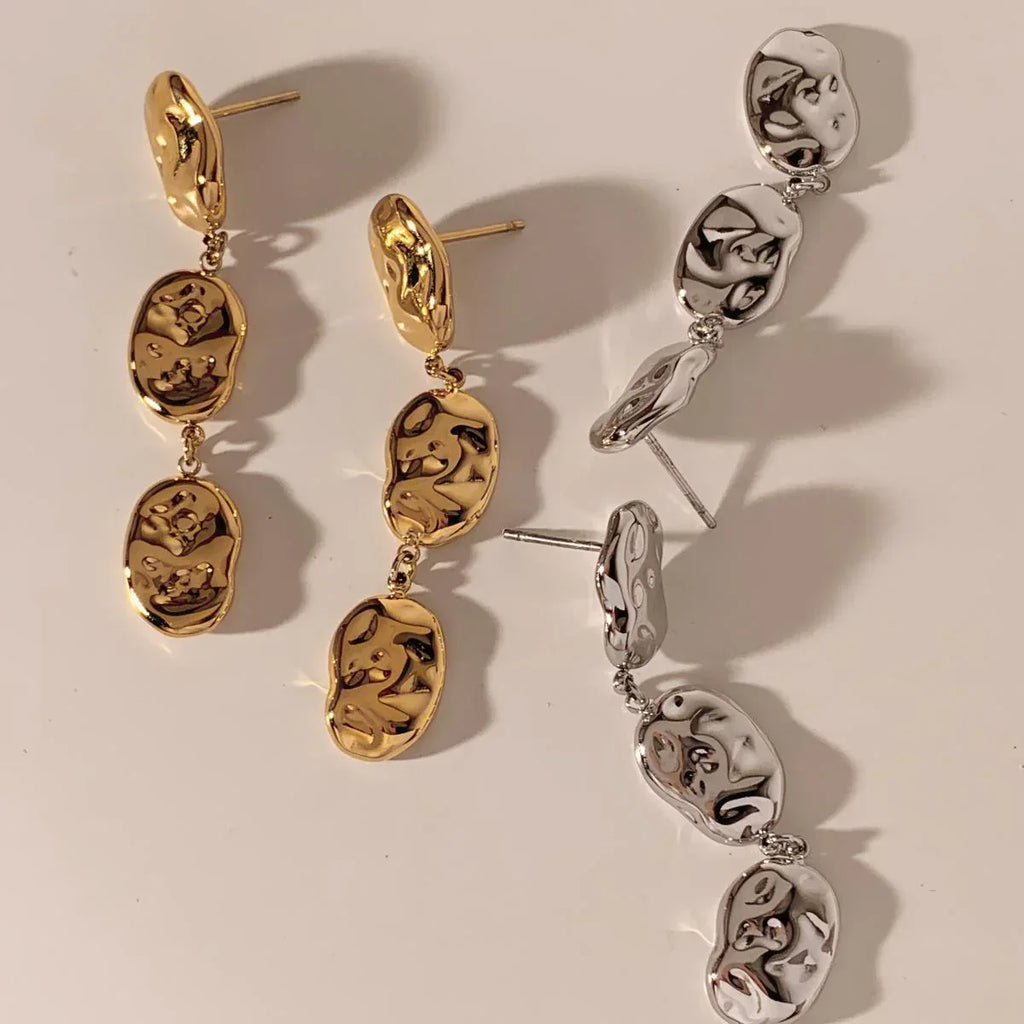 Stainless Steel Irregular Pendants Earrings - Viexta