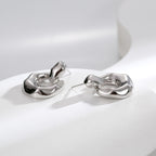 18K Retro Irregular Three-dimensional Geometric Stud Earrings