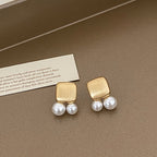 Brushed Metal Stud Earrings