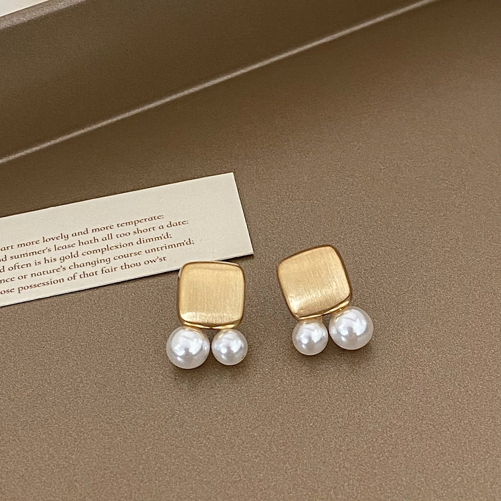 Brushed Metal Stud Earrings