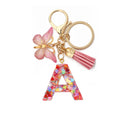 Resin English Letter Epoxy Butterfly Pendant Key Ring - Viexta