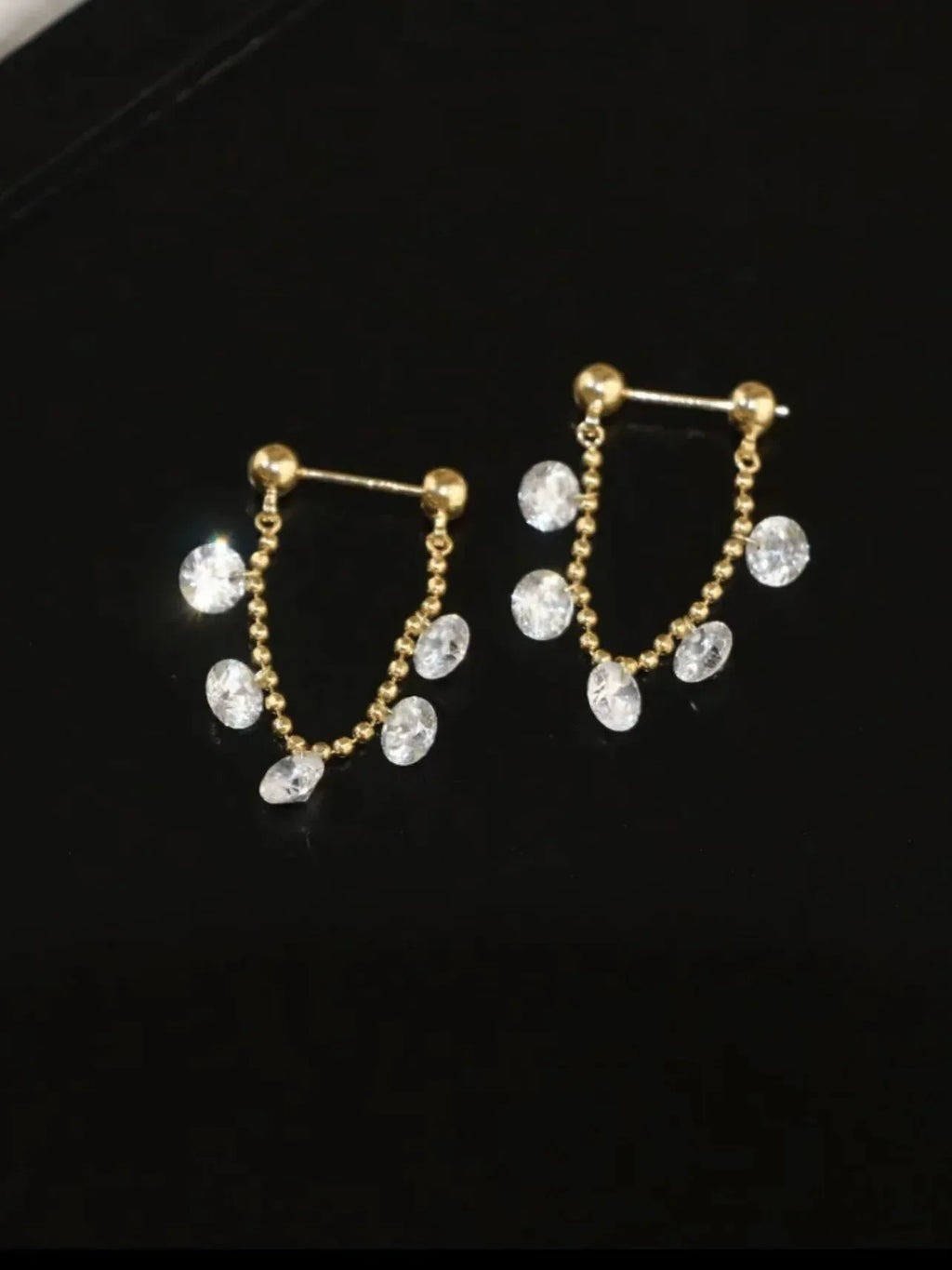 925-silver-needle-shiny-diamond-tassel-earrings - Viexta
