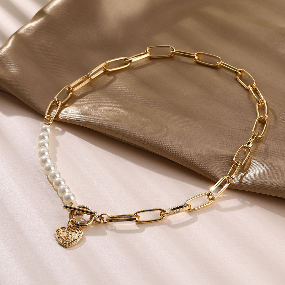 Fairy Temperamental Pearl Love Necklace