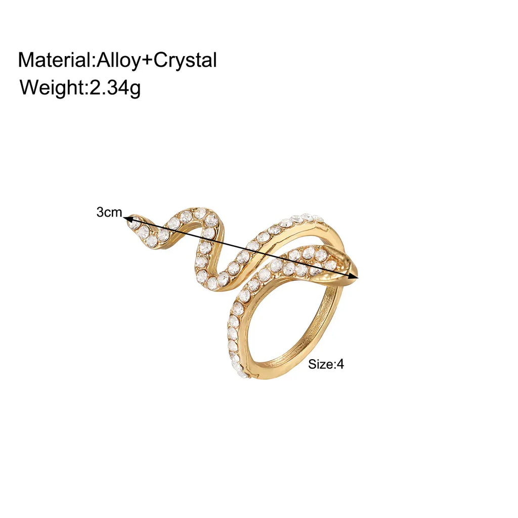 Rhinestone Snake Ring - Viexta