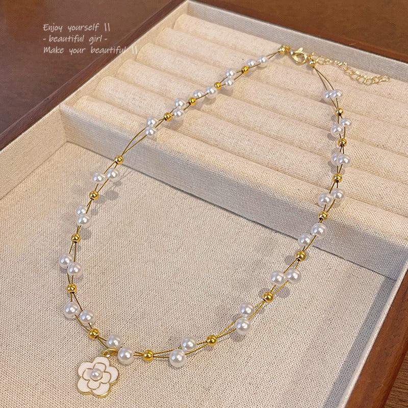 french-retro-camellia-necklace-for-women - Viexta