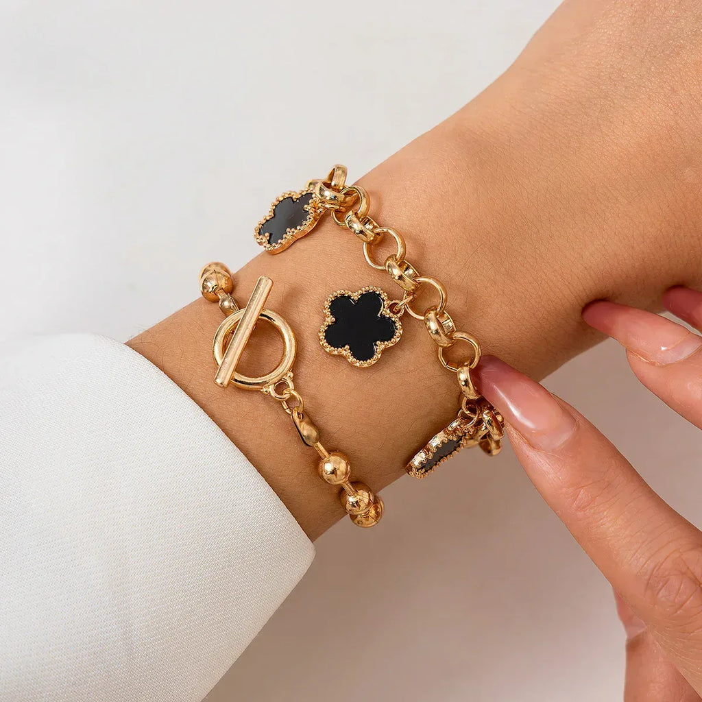 Rhinestone Chain Parthenocissus Grass Bracelet - Viexta