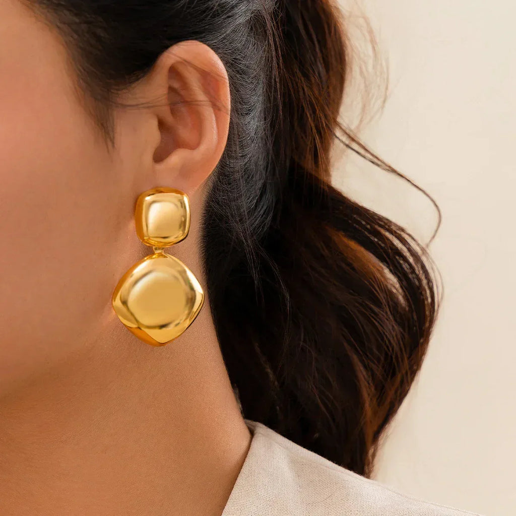 Glossy Water Drop Stud Earrings - Viexta