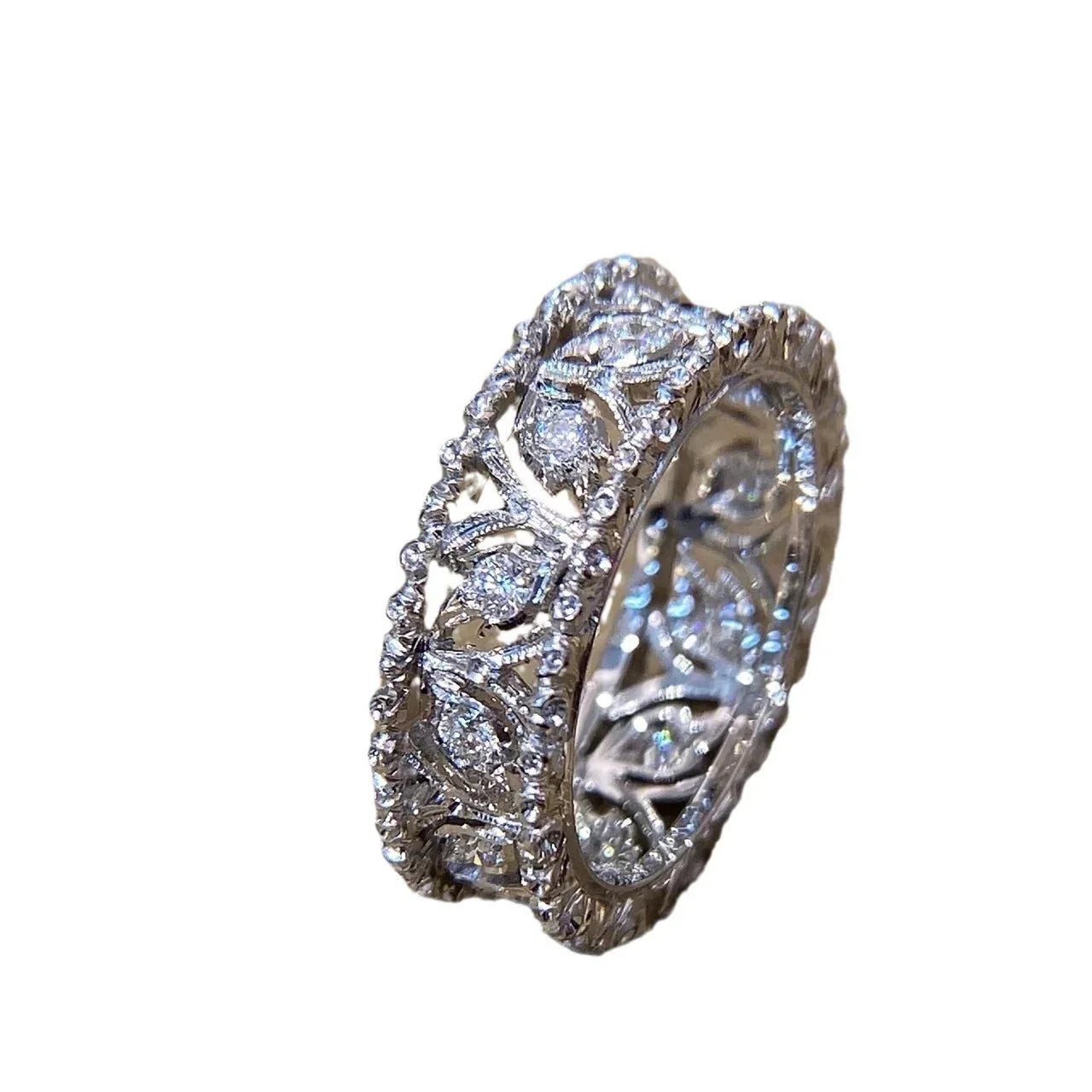 Carved Leaves Hollow Adjustable Ring - Viexta