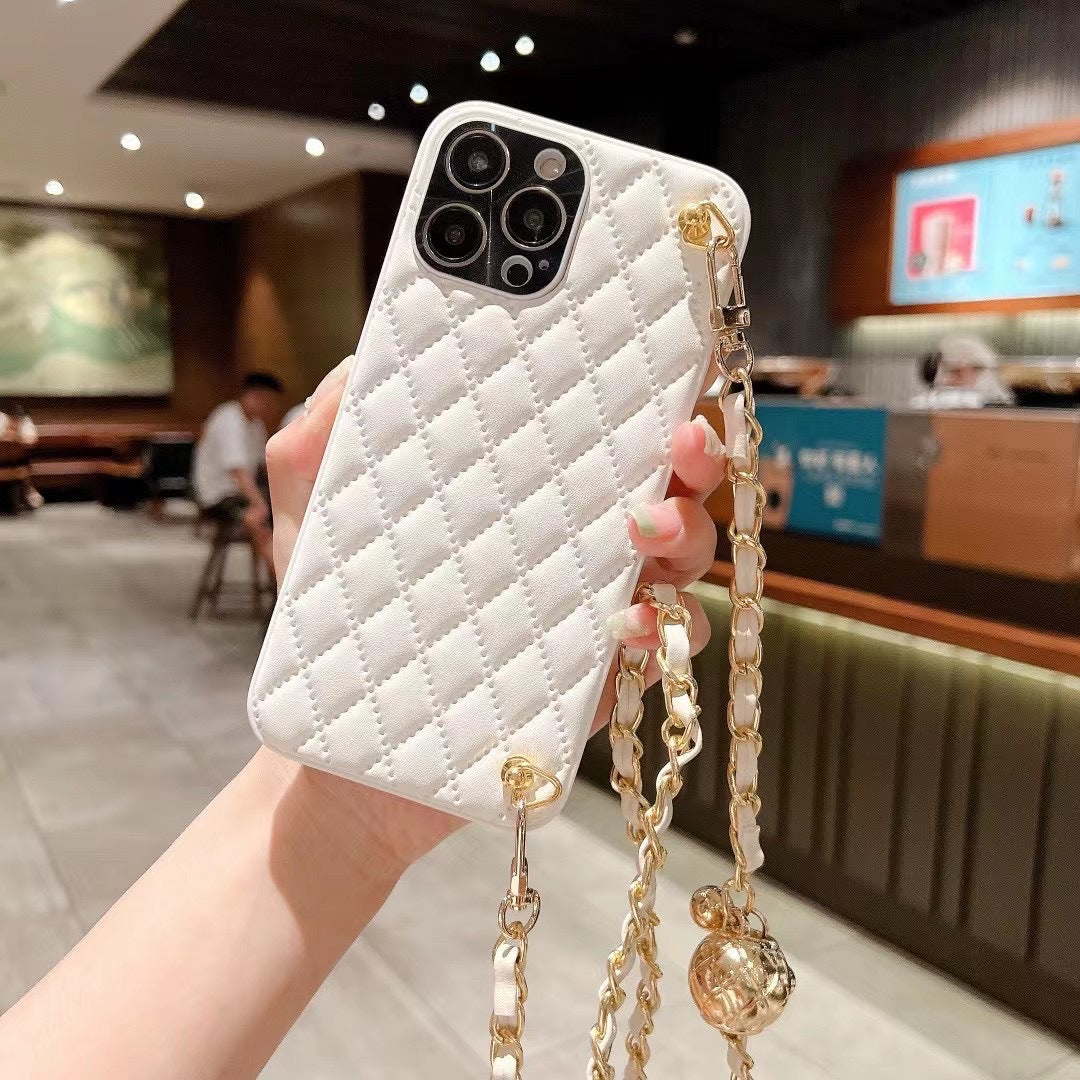 Diamond Plaid Crossbody iPhone Protective Case