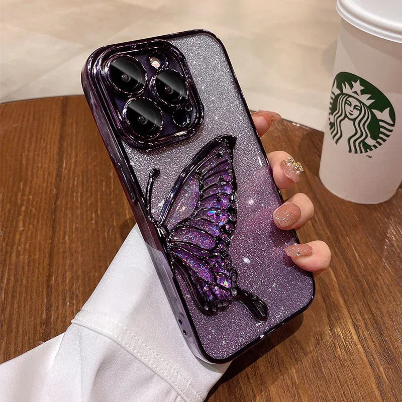 Shatter-proof Quicksand Butterfly iPhone Case - Viexta