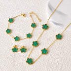 Five-leaf Flower Necklace Set