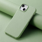 litchi-grain-plain-leather-iphone-case - Viexta
