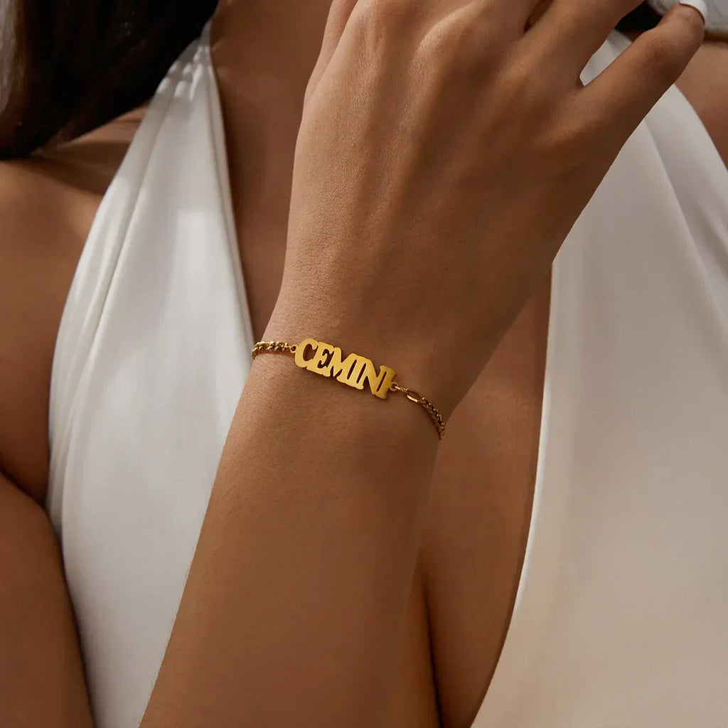 Stainless Steel Zodiac printed Bracelet - Viexta
