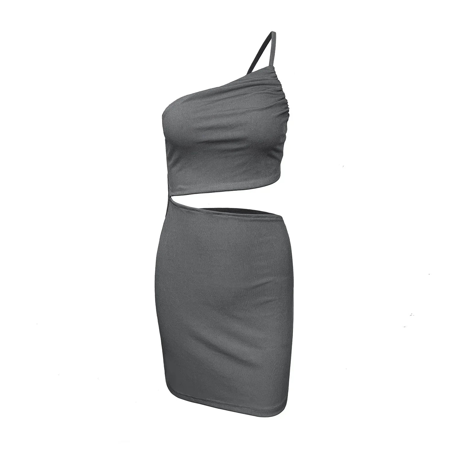 Niche Shoulder Drawstring Dress - Viexta