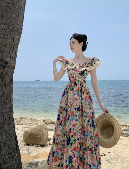 French Off-shoulder Tea Dress