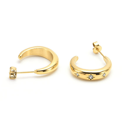 Light Luxury C- Shaped Stainless Steel Hoops