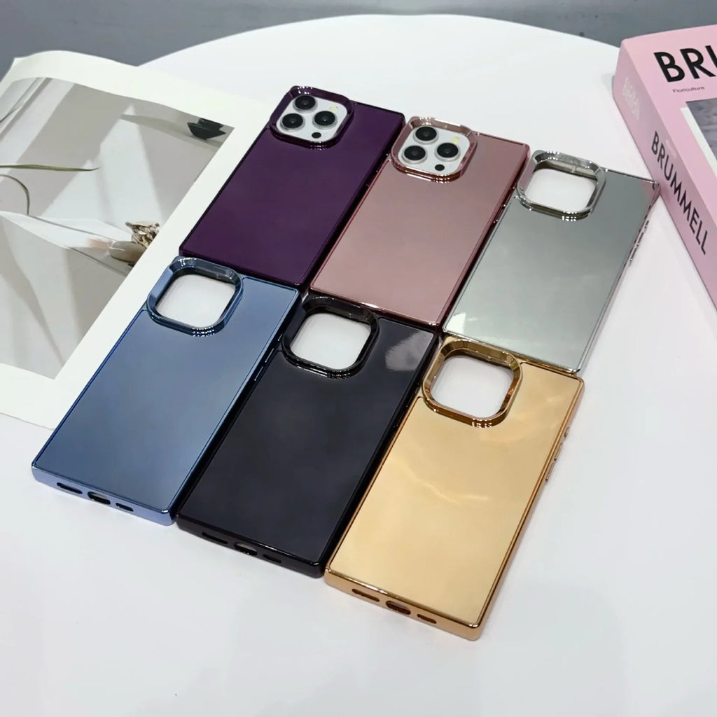 Right-angle Large Hole Electroplating Mirror Drop-resistant iPhone Cover - Viexta