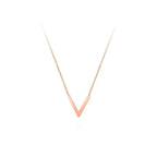Rose Gold V-shaped Titanium Steel Necklace - Viexta