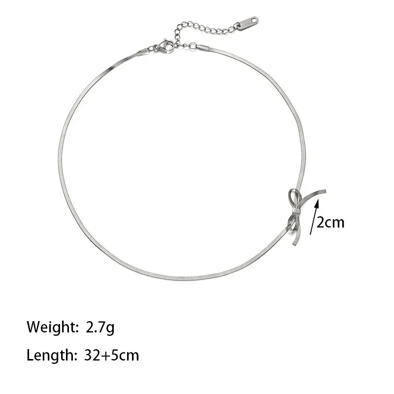 Fashion Minimalist Bowknot Necklace - Viexta