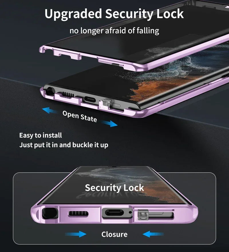 S24Ultra Peep-proof Magnetic Mirror Phone Case - Viexta