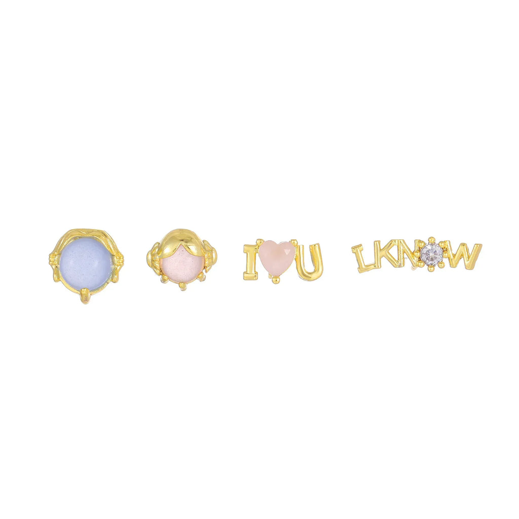 4 piece Refined Stud Earrings - Viexta