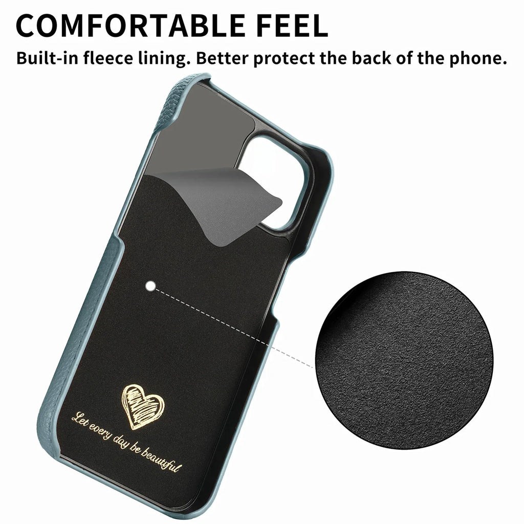 litchi-grain-plain-leather-iphone-case - Viexta