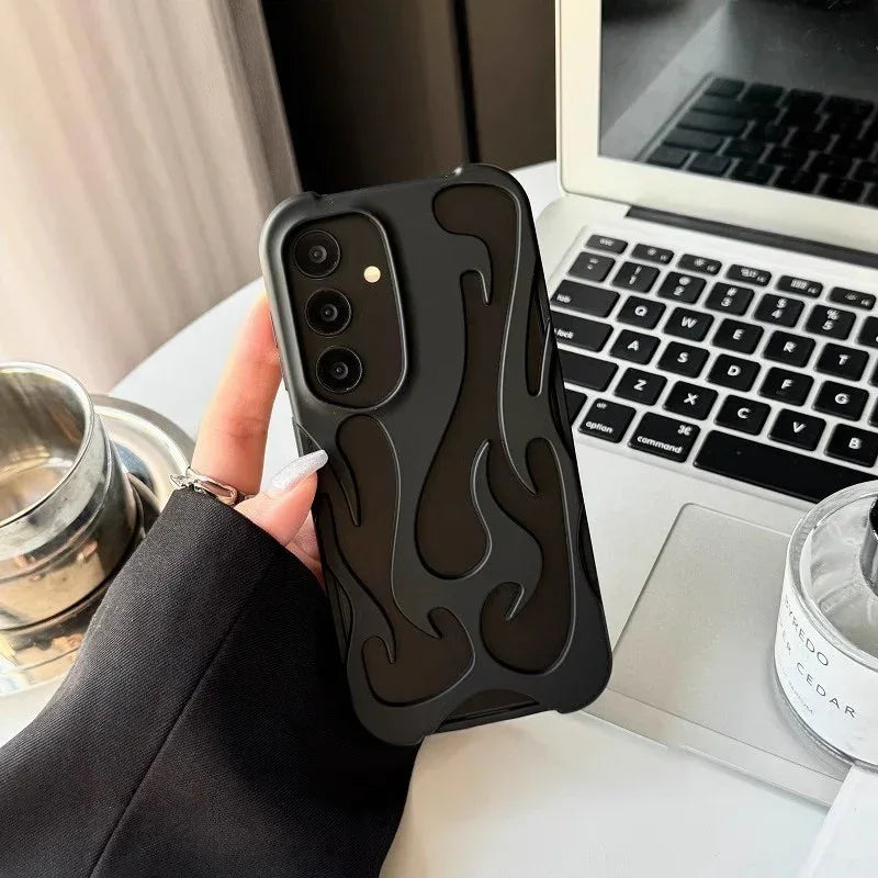 Hollow Flame Pattern Samsung Heat Dissipation Protective Cover - Viexta