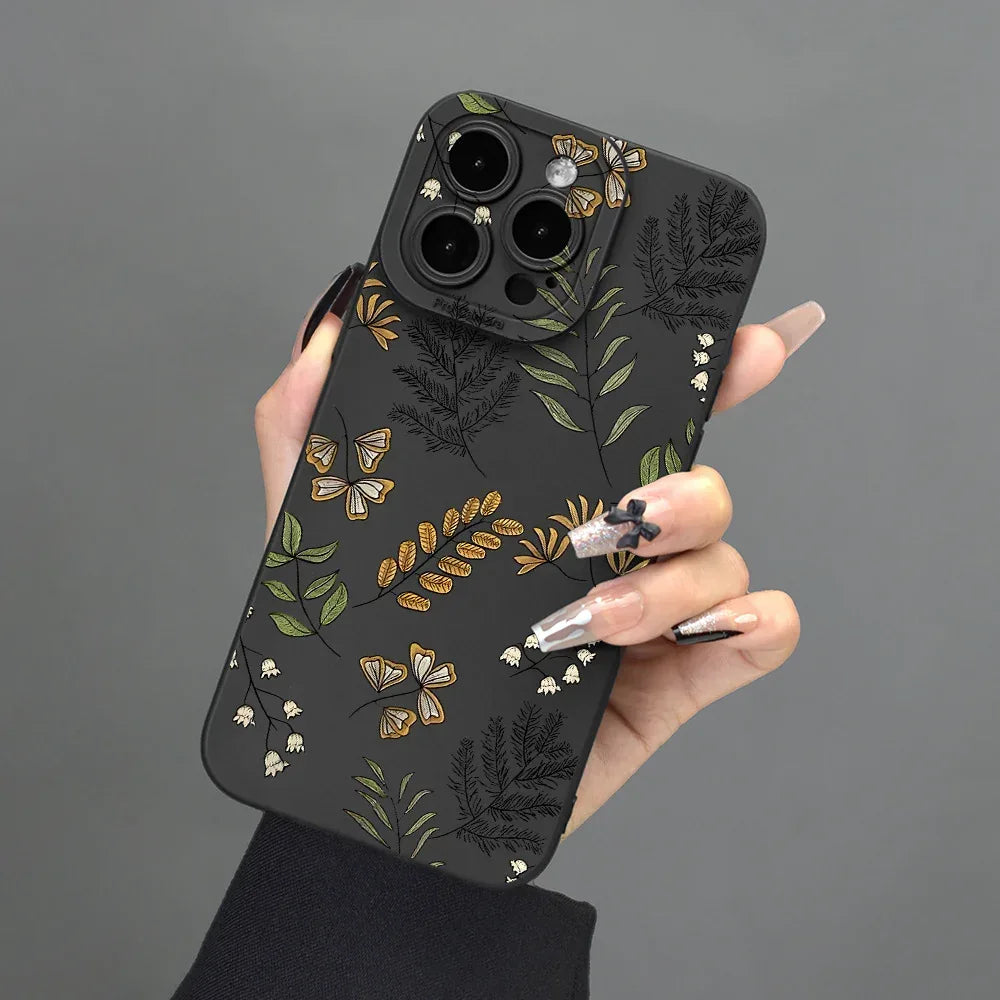 Leaf Pattern Lens Wear-resistant iPhone cover - Viexta