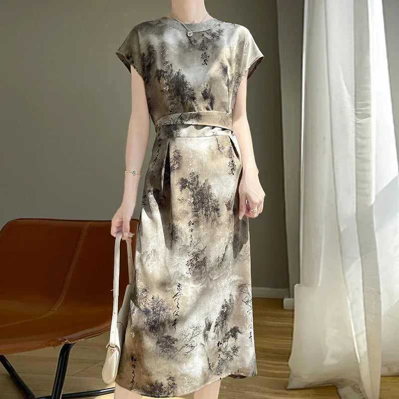 Silky Acetate Satin Dress - Viexta