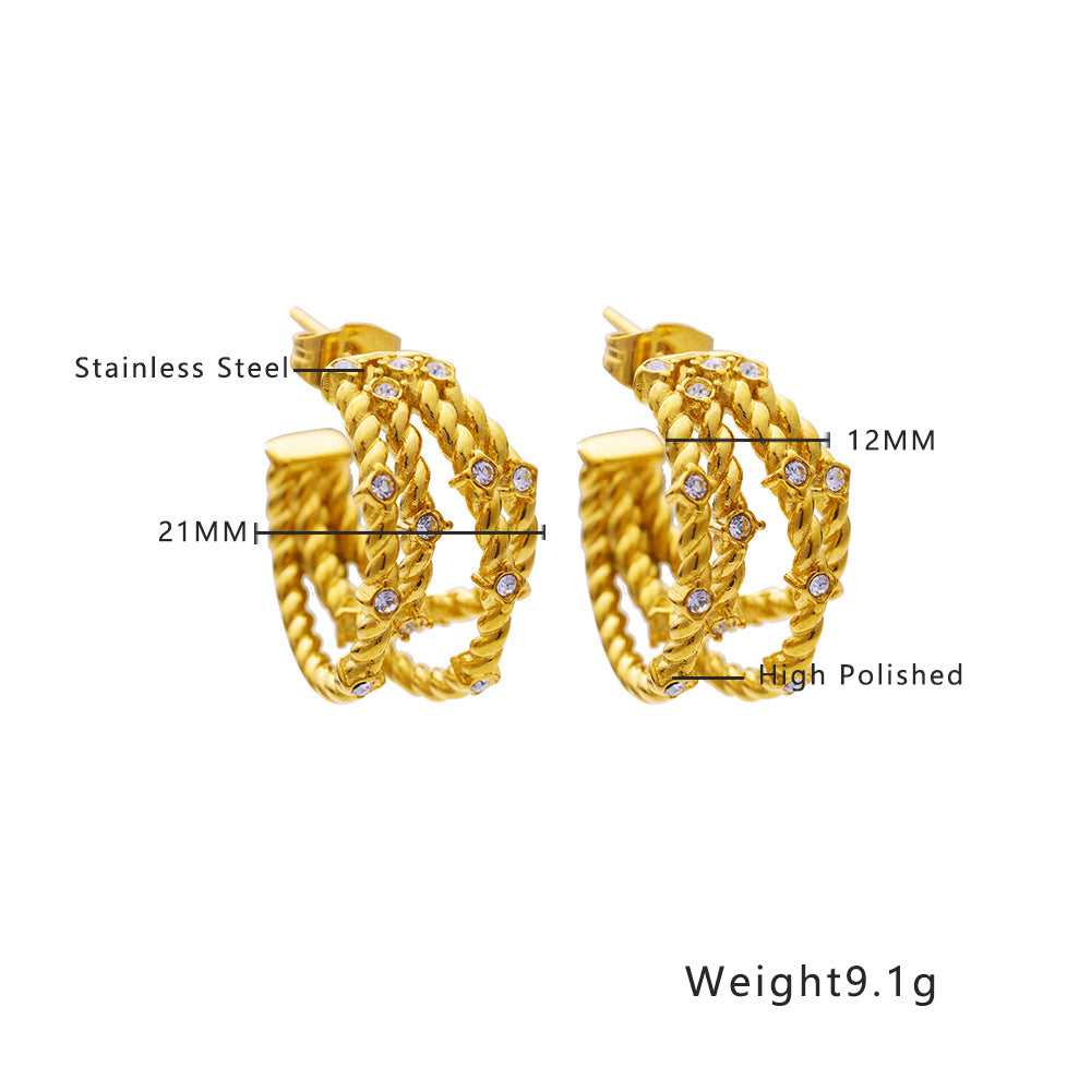 Stainless Steel 18K Gold Plating Hoops