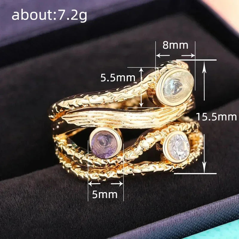 Gradient Multi-layer Gem Ring - Viexta
