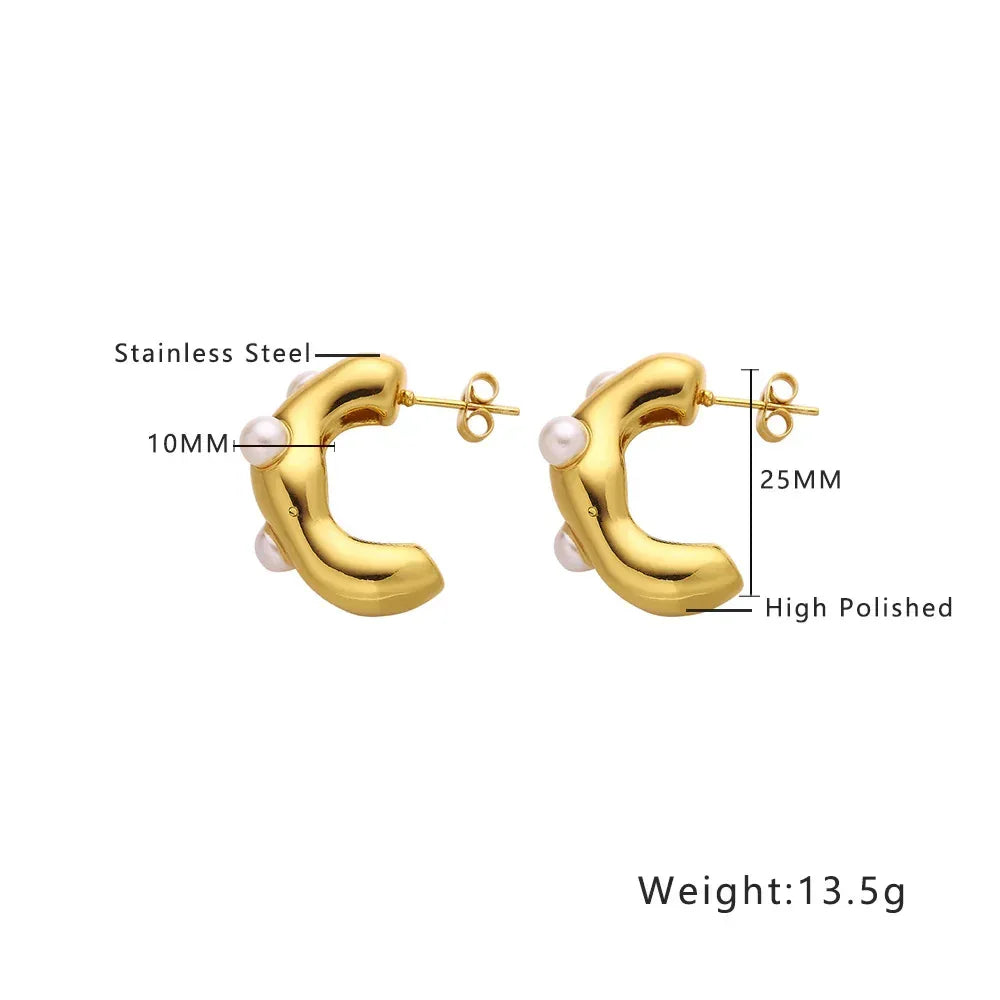 Stainless Steel Geometry Stud Earrings - Viexta