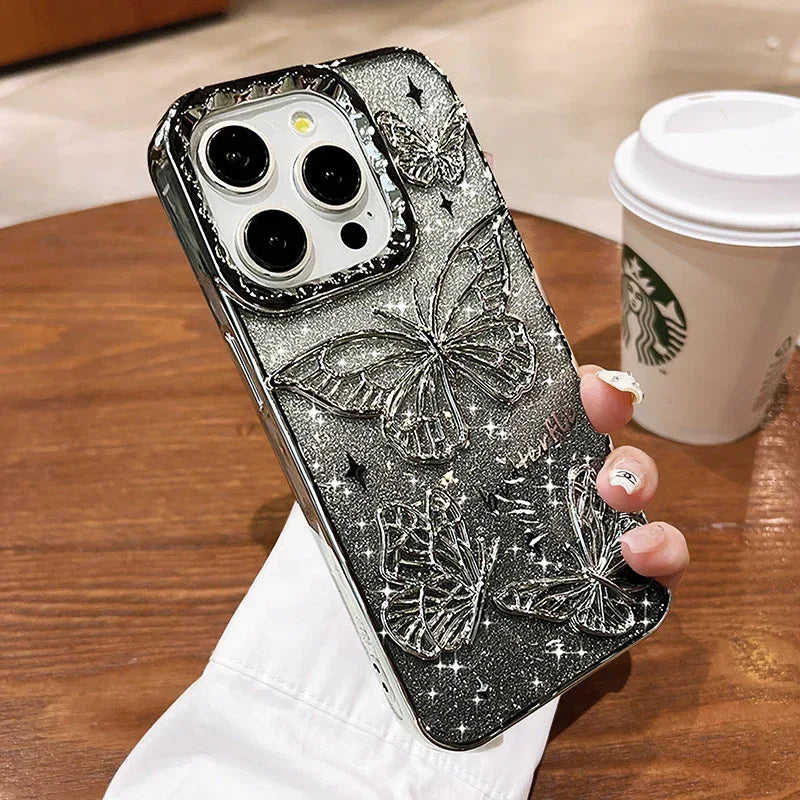 new-butterfly-glitter-anti-fall-iphone-case - Viexta