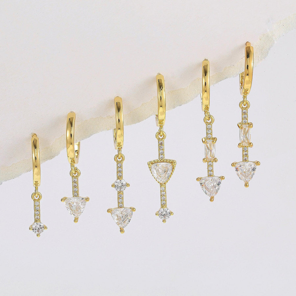 Long Triangle Zircon Earrings - Viexta