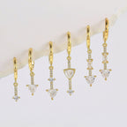Long Triangle Zircon Earrings - Viexta