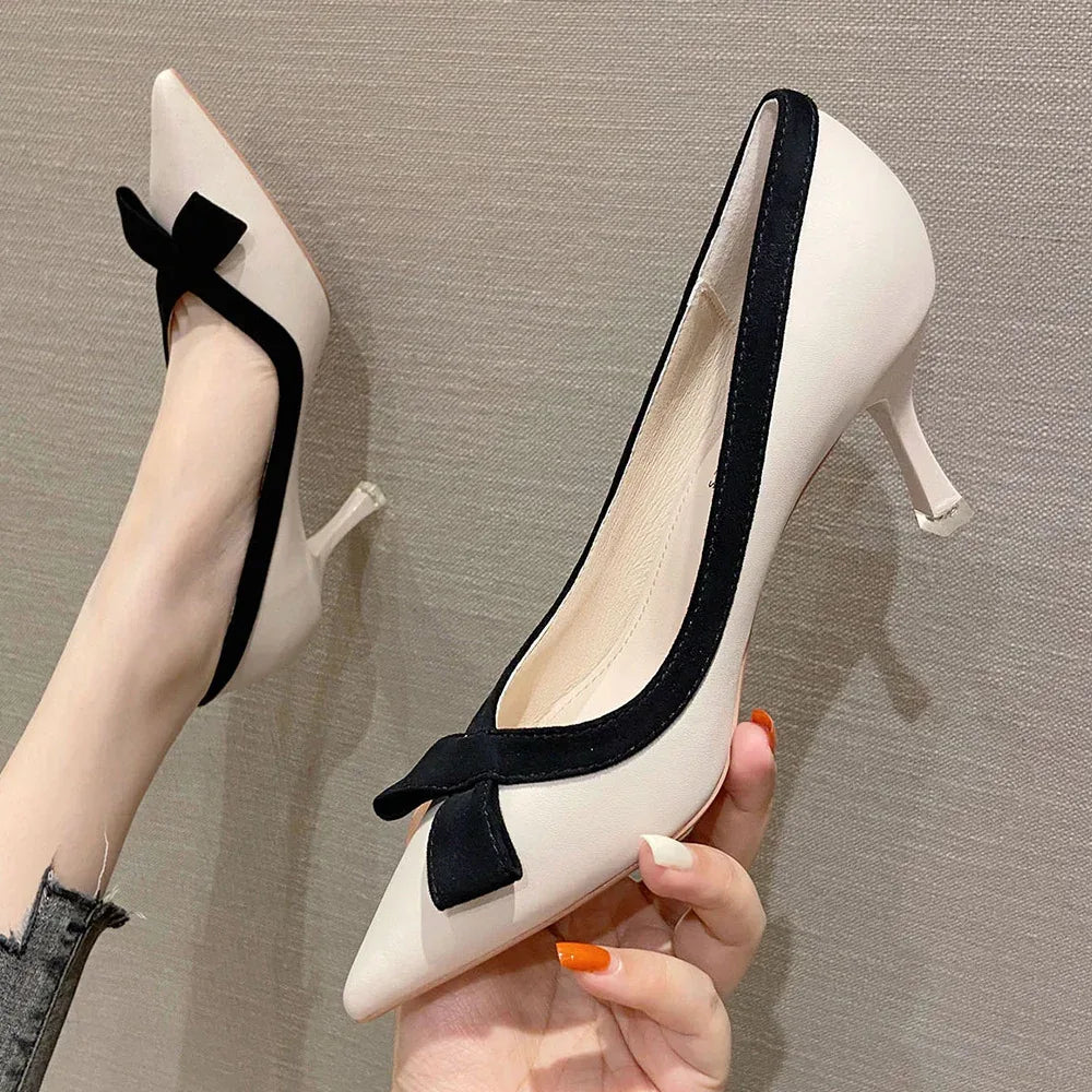 French Style Bow High Heels - Viexta