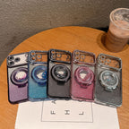 Edge Diamond Magnetic Quicksand Bracket Drop-resistant iPhone Case