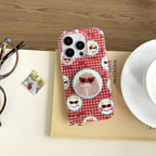 Cartoon Glasses Puppy Spot Drill iPhone Case