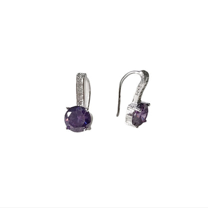 Sterling Silver Ear Hook Purple Earring