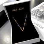Rose Gold V-shaped Titanium Steel Necklace - Viexta