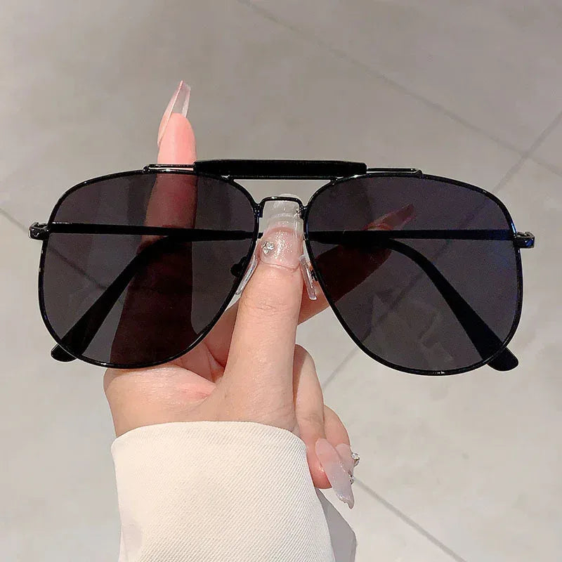 double-beam-large-frame-uv-proof-sunglasses - Viexta